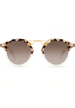 KREWE St. Louis Mirrored | Matte Oyster To Crystal Mirror Polarized 24K